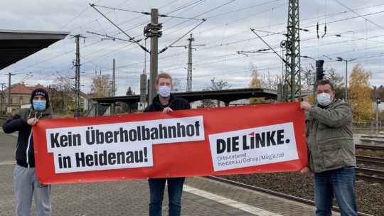Banner "Kein Überholbahnhof in Heidenau